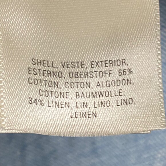 Anthropologie Holding Horses Women Small Denim Blue Frayed Hem Tunic Linen Blend - Picture 5 of 8